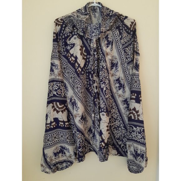 (I2) 100% Rayon Harem Pants w/ LARGE Elephants - Picture 1 of 3